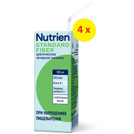 Nutrien Стандарт с пищевыми волокнами, готовое к употреблению, 200 мл, 4 шт